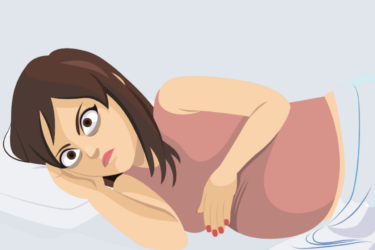 third-trimester sleep troubles; pregnant woman wide awake but trying to sleep